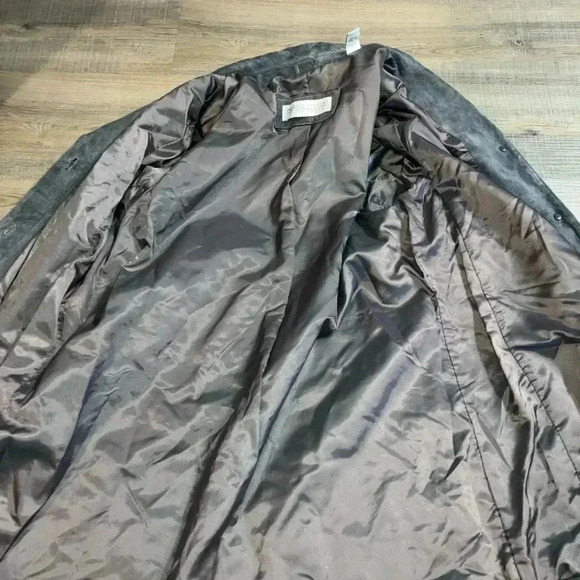 Valerie Steven’s 3/4 Length Dark Gray Suede Leather Coat Women’s Sz XL - Picture 4 of 8